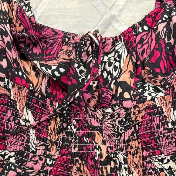 L*Space Pink and Black Floral Blouse - Picture 4 of 6